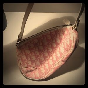 Christian Dior Saddle bag pink and white
